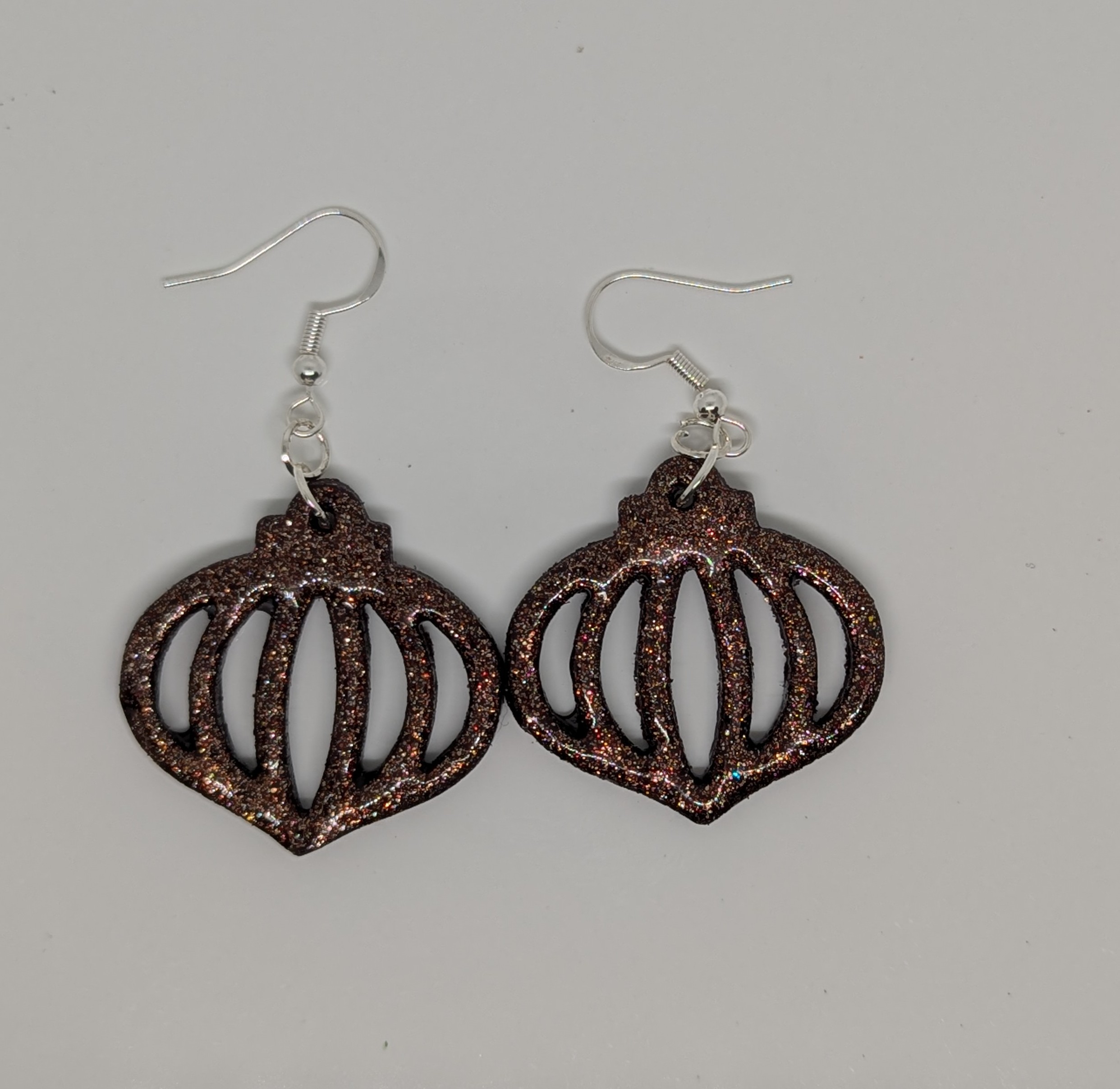 glittery christmas ornament hangers