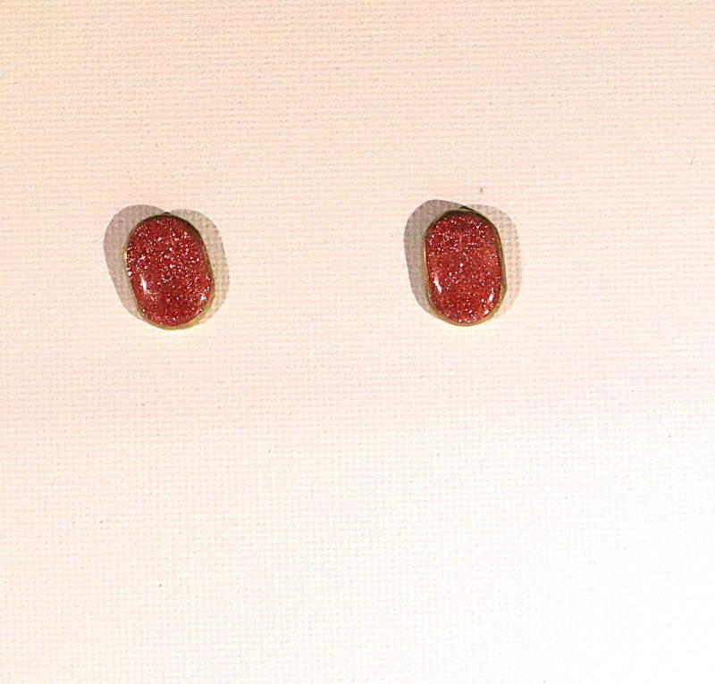 Sparkly vermillion studs
