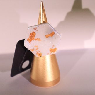 White&gold bold ring