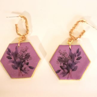 Purple floral hangers