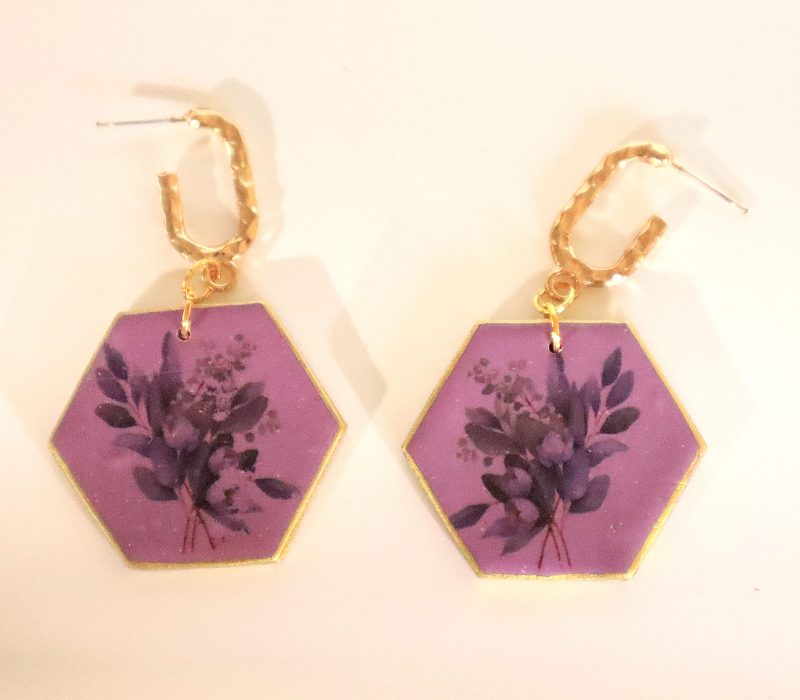 Purple floral hangers