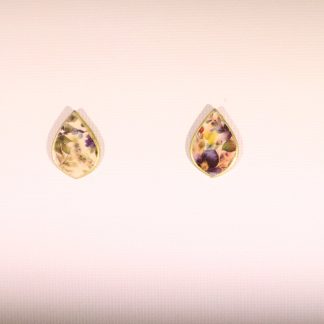 Floral waterdrop studs