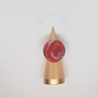 Red marble look ring