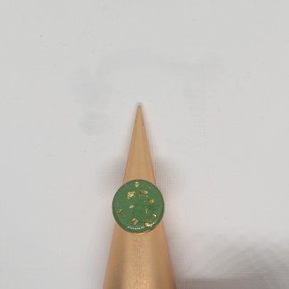Green & gold embedded ring