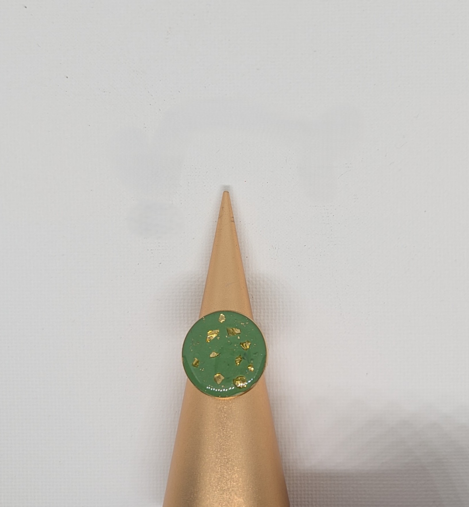 Green & gold embedded ring