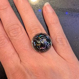 black spherical ring