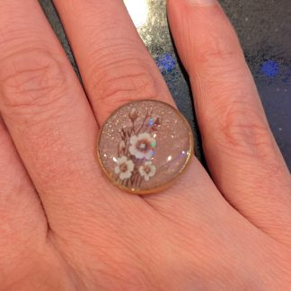 Dusty rose flower ring