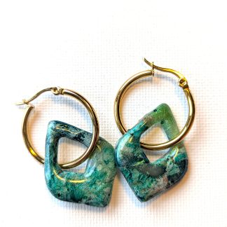 Faux Jade hoops