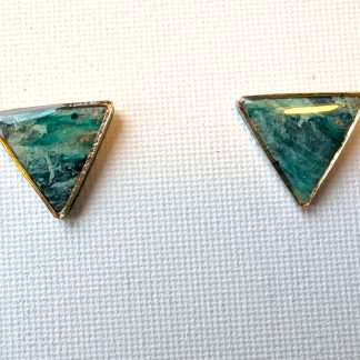 Faux Jade Triangel studs